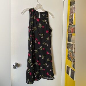 Tommy Hilfiger Floral Sleeveless Black Dress with Embroidered Flowers